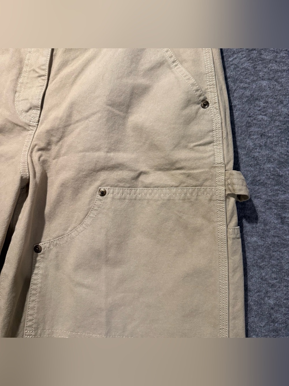 J Crew Carpenter Painter Canvas Pants Womens 28 tan High Rise Wide Baggy Cotton - Picture 6 of 16
